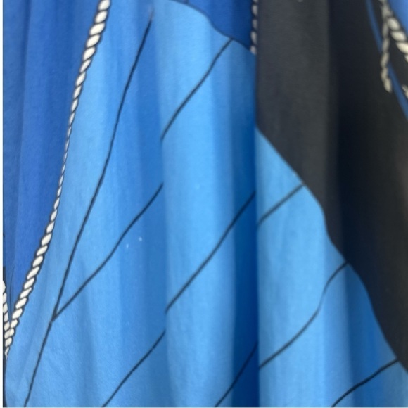 J.Crew Blue Ratti Regatta Tie-Front Midi Dress Sz:6 - Picture 10 of 14